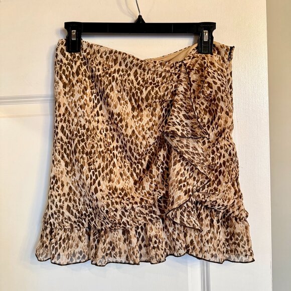 Zara Animal Print Ruffle Mini Skirt Size M *NWT* - Picture 2 of 5